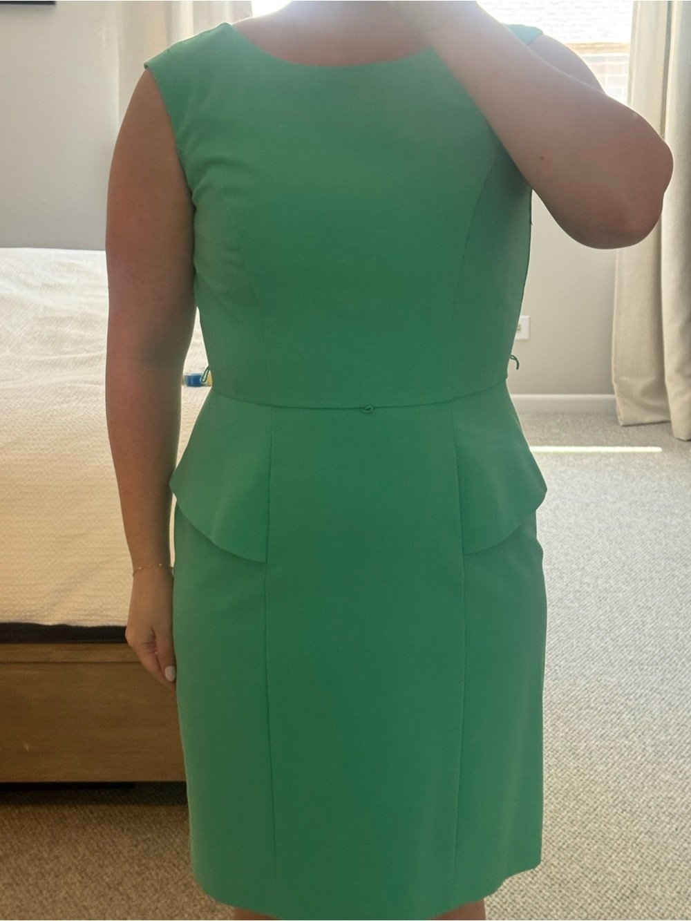 AGB Mint Green Work Sleeveless Peplum Dress